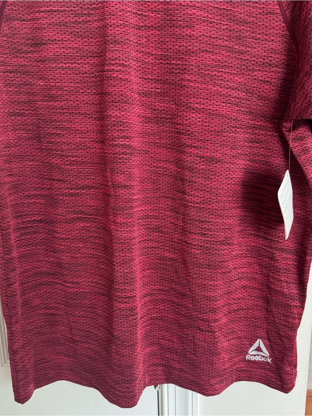 Reebok Men's Space Dye Performance T-Shirt M Red Heather Quick Dry Activewear - Picture 8 of 16